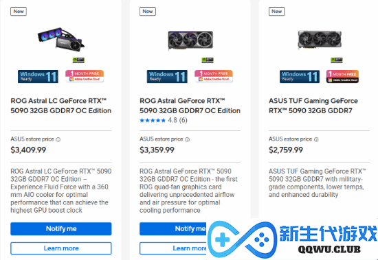 华硕显卡涨疯了！RTX5090逼近2.5万比指导价高约1.7倍