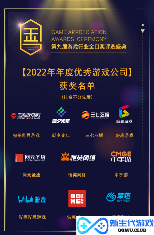 第九届游戏行业金口奖获奖作品名单正式揭晓！