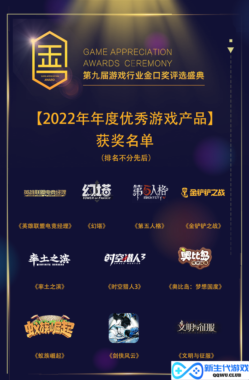 第九届游戏行业金口奖获奖名单公布！
